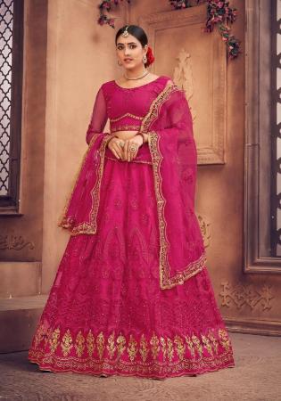 Picture of Shapely Net Pink Lehenga Choli