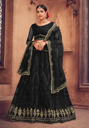 Picture of Lovely Net Black Lehenga Choli