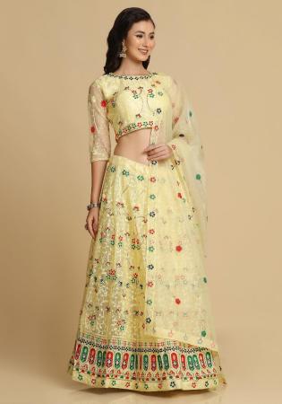 Picture of Charming Net Burly Wood Lehenga Choli