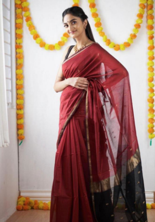 Picture of Graceful Silk Maroon Saree