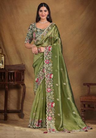 Picture of Fine Net & Silk Grey Saree