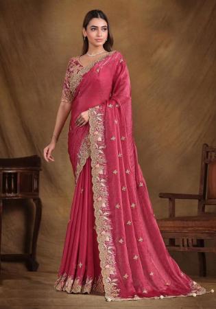 Picture of Ideal Net & Silk Indian Red Saree