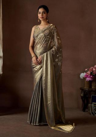 Picture of Gorgeous Satin & Silk Dim Gray Saree