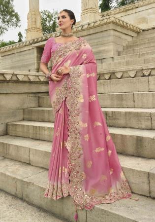 Picture of Magnificent Silk Rosy Brown Saree