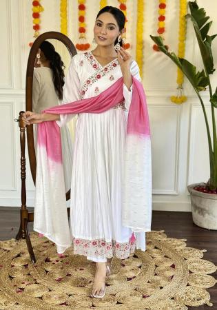 Picture of Delightful Silk Ghost White Readymade Salwar Kameez