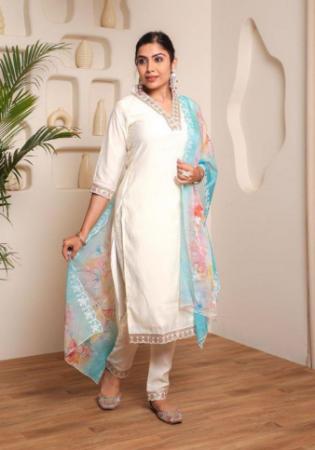 Picture of Good Looking Silk Old Lace Readymade Salwar Kameez