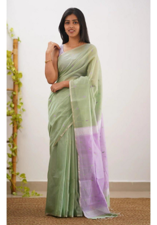 Picture of Beautiful Silk Dark Sea Green Saree