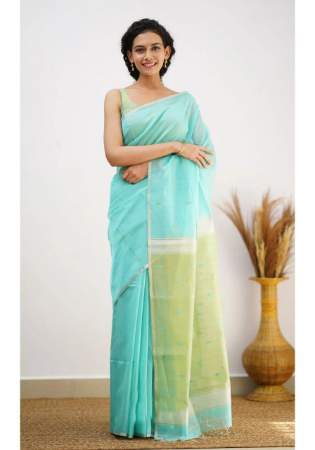 Picture of Fine Silk Pale Turquoise Saree