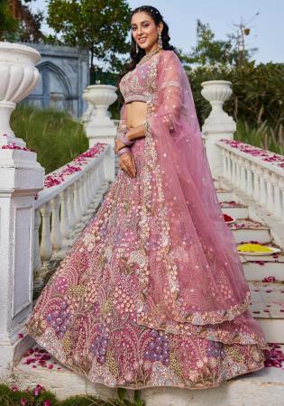 Picture of Pretty Net Rosy Brown Lehenga Choli