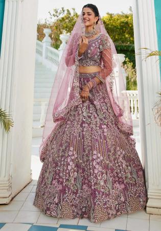 Picture of Fine Net Dim Gray Lehenga Choli