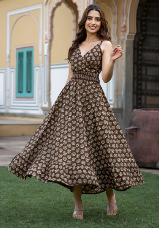 Picture of Beauteous Cotton Dim Gray Readymade Gown