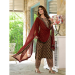 Picture of Cotton & Silk Saddle Brown Readymade Salwar Kameez
