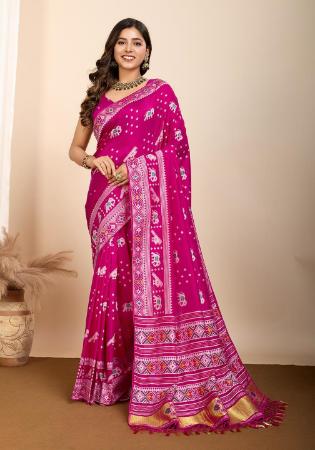 Picture of Fascinating Silk Deep Pink Saree
