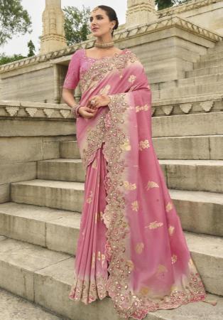 Picture of Delightful Silk Pale Violet Red Saree