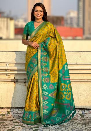 Picture of Pretty Silk Orange Saree