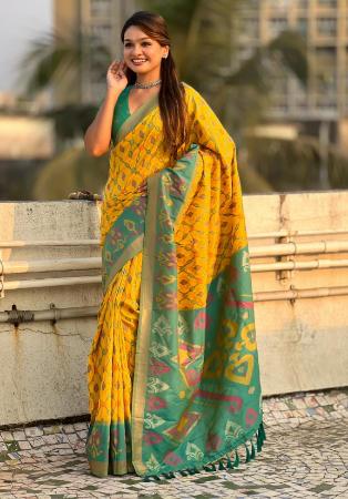 Picture of Exquisite Silk Orange Saree