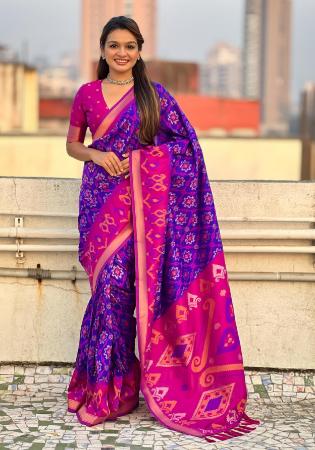 Picture of Radiant Silk Indigo Saree