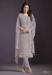 Picture of Chiffon & Silk Dark Grey Straight Cut Salwar Kameez