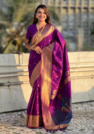 Picture of Bewitching Silk Purple Saree