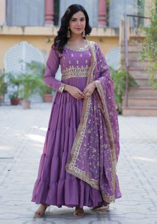 Picture of Classy Georgette Dark Slate Blue Readymade Gown