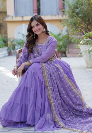 Picture of Resplendent Georgette Fuchsia Readymade Gown