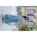 Picture of Alluring Georgette Steel Blue Readymade Gown