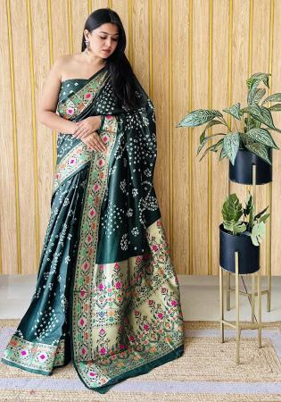 Picture of Stunning Silk Sea Green Saree