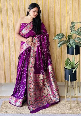 Picture of Gorgeous Silk Purple Saree