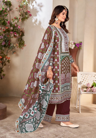 Picture of Splendid Chiffon Maroon Readymade Salwar Kameez