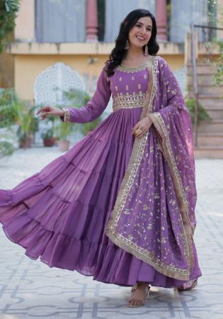 Picture of Gorgeous Georgette Midnight Blue Readymade Gown