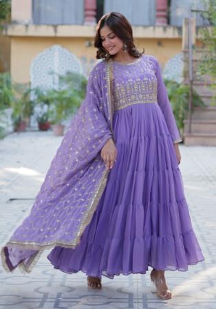 Picture of Beauteous Georgette Dark Slate Blue Readymade Gown