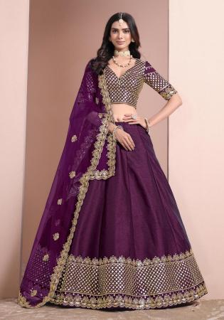 Picture of Fine Silk Purple Lehenga Choli