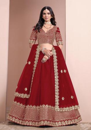 Picture of Gorgeous Silk Maroon & Dark Red Lehenga Choli