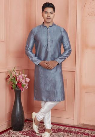 Picture of Splendid Silk Light Slate Grey Kurtis & Tunic