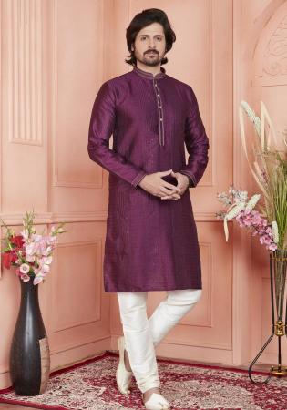 Picture of Well Formed Silk Dark Magenta Kurtis & Tunic