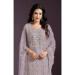 Picture of Ravishing Chiffon Plum Straight Cut Salwar Kameez