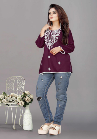 Picture of Nice Rayon Brown Kurtis & Tunic