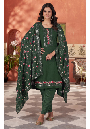 Picture of Georgette Medium Sea Green Readymade Salwar Kameez