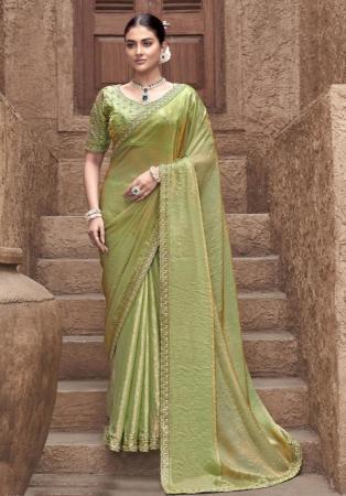 Picture of Resplendent Satin & Silk Dark Khaki Saree