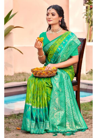 Picture of Pretty Silk Dark Khaki Saree