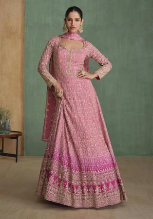 Picture of Radiant Georgette Hot Pink Party Wear Gown