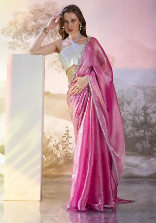 Picture of Alluring Silk & Organza Rosy Brown Saree