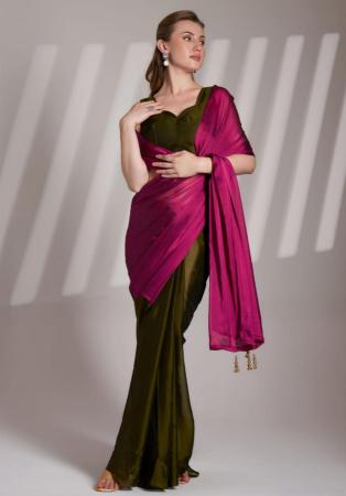 Picture of Wonderful Silk & Organza Medium Violet Red Saree