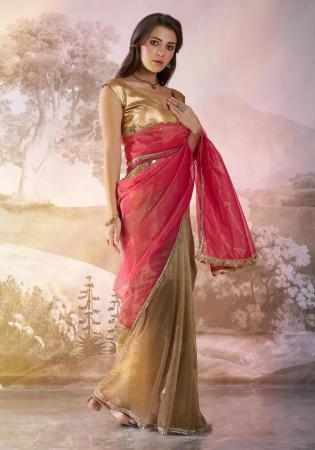 Picture of Sightly Net Dark Olive Green Saree
