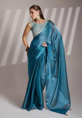 Picture of Beautiful Net Midnight Blue Saree