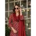 Picture of Ideal Chiffon Fire Brick Readymade Salwar Kameez