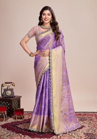 Picture of Resplendent Silk Dark Slate Blue Saree