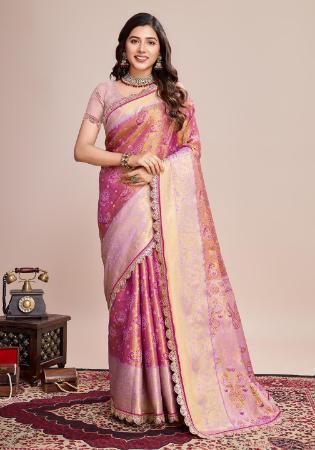 Picture of Pleasing Silk Plum Saree