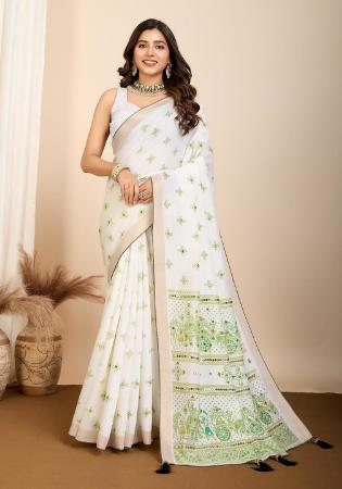 Picture of Statuesque Cotton Off White Saree