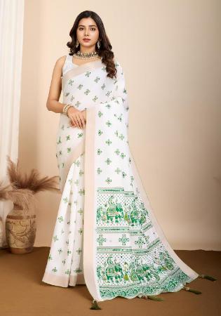 Picture of Fine Cotton Light Steel Blue Saree
